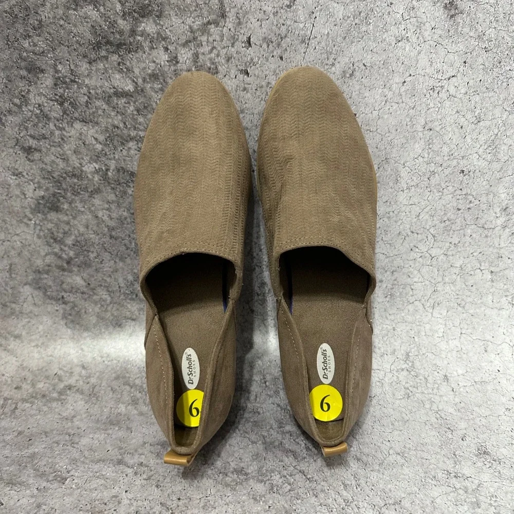 Dr. Scholls Ruler Slip-on Loafers Womens 9 Taupe Chevron Microfiber Flat Shoes